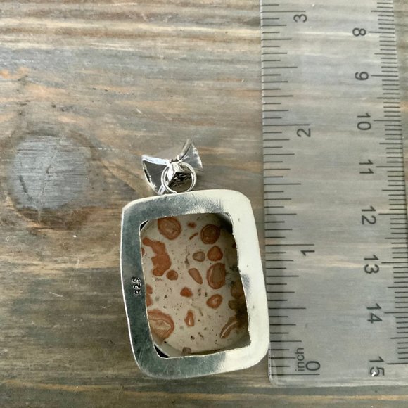 Leopardskin Jasper Silver Pendant - Picture 2 of 2